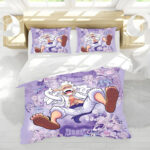 Luffy Gear 5 Playful Purple Bed Set – One Piece Anime Bedding
