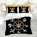 Straw Hat Pirates Jolly Roger Circle Bed Set – One Piece Anime Bedding