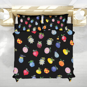 One Piece Minimalist Colorful Devil Fruit Bedding Set