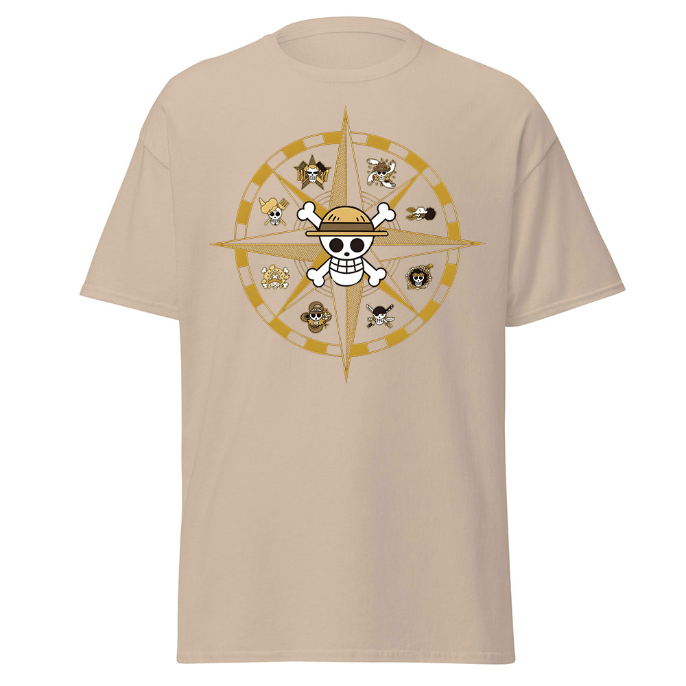 Straw Hat Pirates Compass Emblem One Piece Anime T Shirt - Image 7