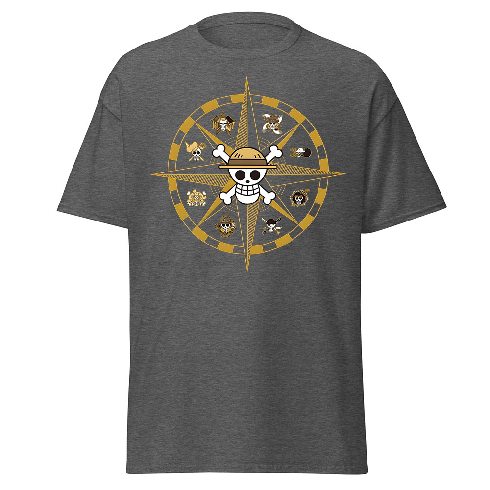 Straw Hat Pirates Compass Emblem One Piece Anime T Shirt - Image 6