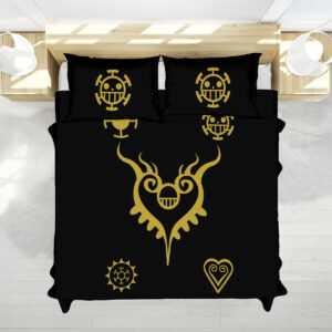 Trafalgar Law Heart Pirates Emblem Black Bedding Set