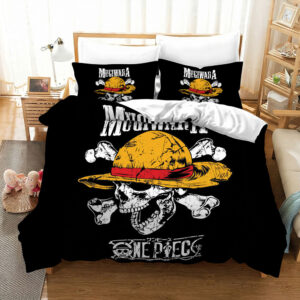 One Piece Mugiwara Skull Black Bed Set