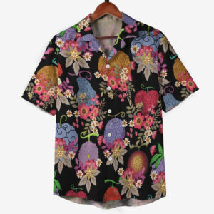 One Piece Floral Devil Fruit Pattern Hawaiian Shirt