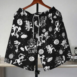 One Piece Gear 5 Luffy Sketch Style Beach Shorts