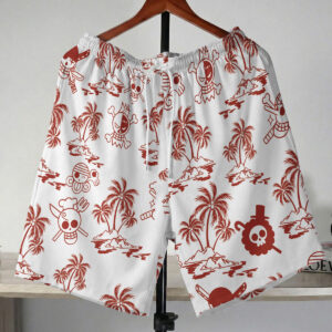 One Piece Island Pattern Beach Shorts