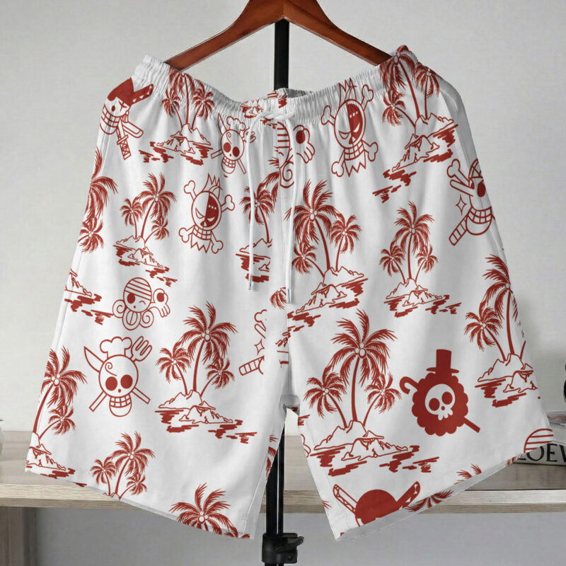One Piece Island Pattern Beach Shorts