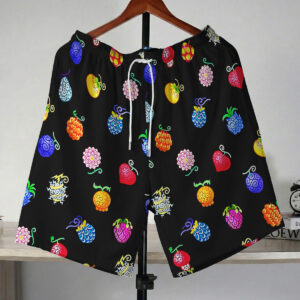 One Piece Mini Devil Fruit Pattern Beach Shorts