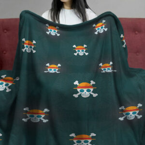 One Piece Mini Jolly Roger Pattern Fleece Blanket
