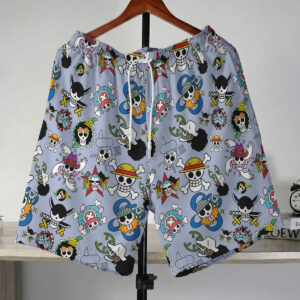 One Piece Mini Skull Crew Pattern Beach Shorts