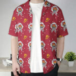 Straw Hat Skull Pattern One Piece Hawaiian Shirt