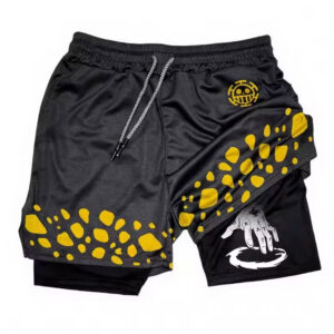 Trafalgar Law Yellow Pattern One Piece Gym Shorts