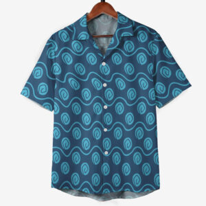 Anime Zoro Blue Swirl Pattern One Piece Hawaiian Shirt