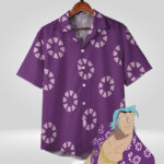 One Piece Franky Sabaody Outfit Purple Hawaiian Shirt