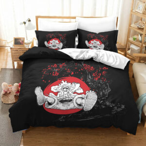 One Piece Gear 5 Luffy Red Moon Anime Bedding Set