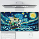 One Piece Going Merry Starry Night Art Mouse Pad