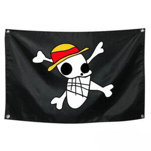One Piece Luffy Funny First Jolly Roger Sketch Flag