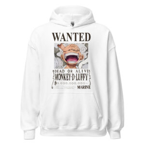 One Piece Luffy Gear 5 Wanted Poster Anime Hoodie