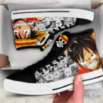 One Piece Luffy Manga Panel High Top Canvas Shoes