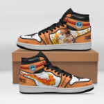 One Piece Shoes Ace Fire Orange Anime High Top