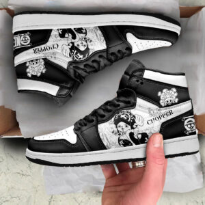 One Piece Shoes Chopper Manga Black White High Top