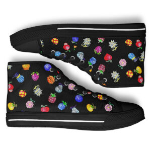 One Piece Shoes Devil Fruit Pattern Black Anime High Top
