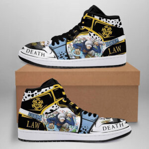 One Piece Shoes Law Heart Pirates Yellow Manga High Top