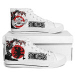 One Piece Shoes Luffy Gear 5 Ink Art Canvas High Top