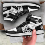 One Piece Shoes Luffy Manga Black White Anime High Top