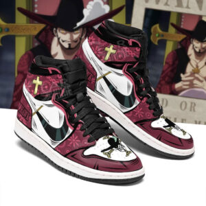 One Piece Shoes Mihawk Sword Pink Anime High Top