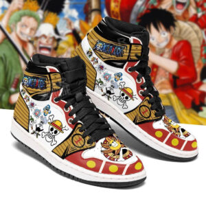 One Piece Shoes Straw Hat Crew Comic Style High Top