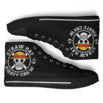 One Piece Shoes Straw Hat Jolly Roger Canvas High Top