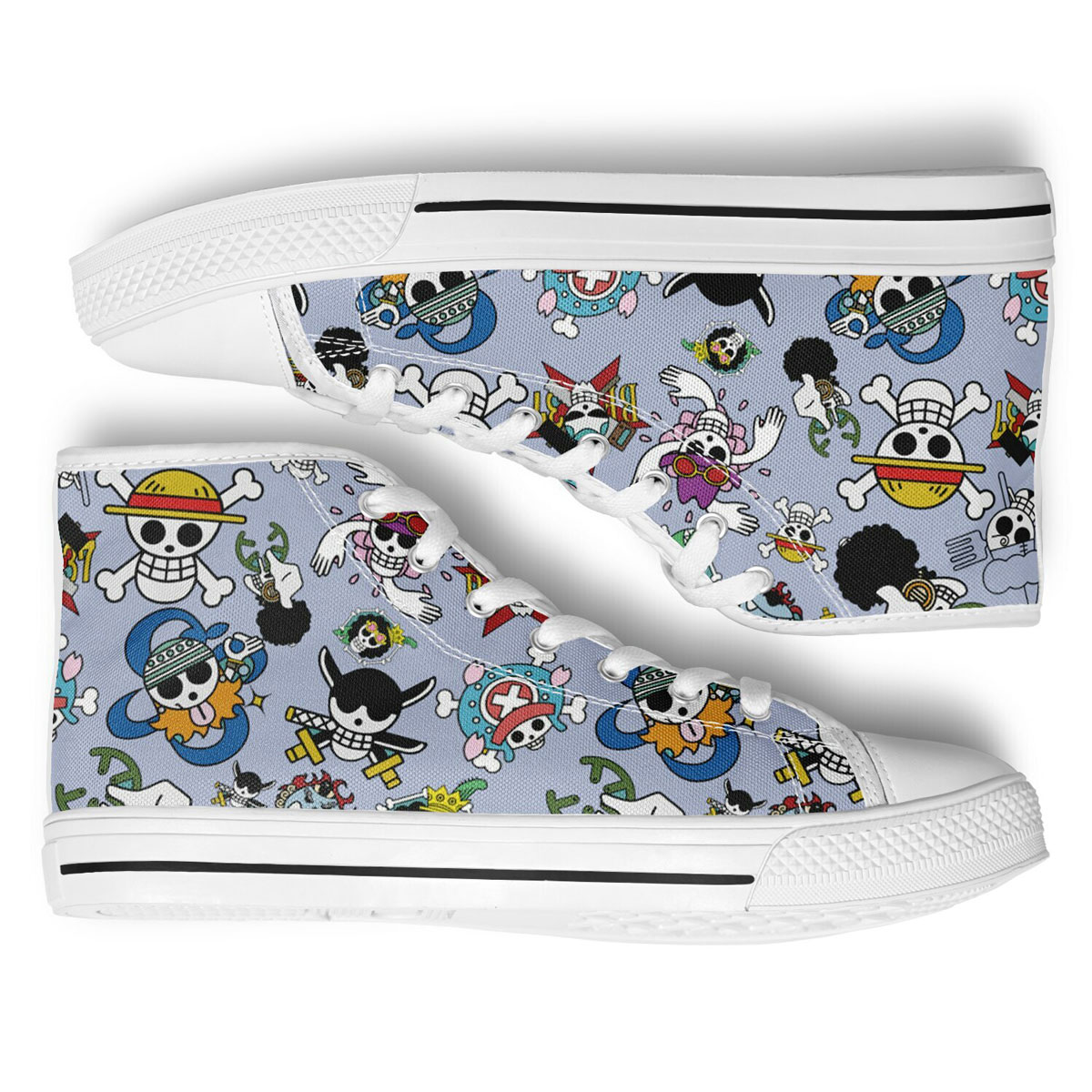 One Piece Shoes Straw Hat Pattern Canvas High Top - Image 4