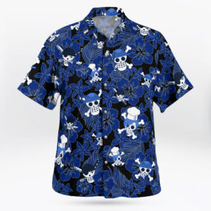 One Piece Straw Hat Crew Floral Pattern Hawaiian Shirt