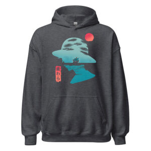 One Piece Straw Hat Ocean Silhouette Japanese Art Hoodie