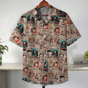 One Piece Wanted Poster Collage Hawaiian Shirt
