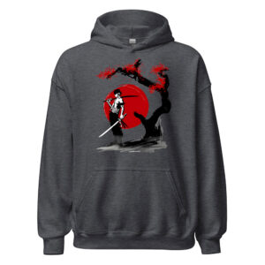 One Piece Zoro Japanese Ink Red Sun Samurai Hoodie