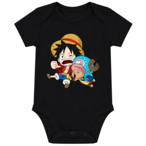 Cute Luffy and Chopper One Piece Baby Bodysuit