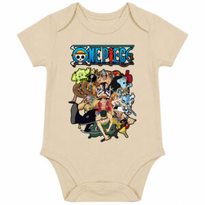 One Piece Straw Hat Pirates Group Baby Bodysuit Cotton