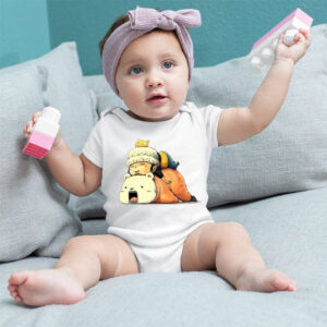 Sleeping Trafalgar Law and Bepo Baby Romper Bodysuit