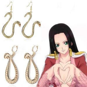 Boa Hancock Earrings Snake Gold​ Cosplay Jewelry