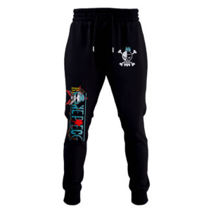 One Piece Franky Jolly Roger Black Jogger Pants