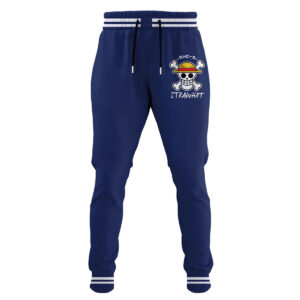 One Piece Straw Hat Logo Blue Jogger Pants