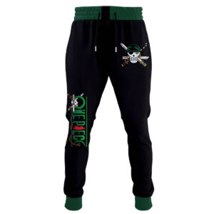 One Piece Zoro Jolly Roger Black Jogger Pants
