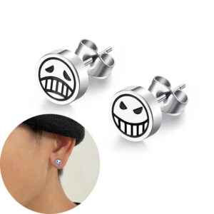 Portgas D Ace Smiley Stud Earrings