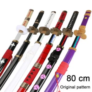 80cm Zoro One Piece Katana Swords Cosplay Bamboo