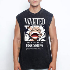 Gear 5 Monkey D Luffy Wanted Washed Tank Top