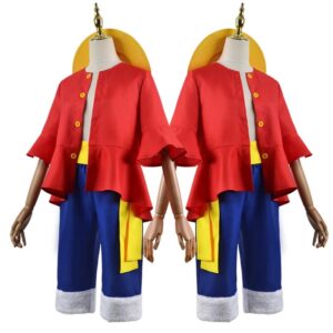 Luffy Pre-Timeskip Cosplay Costume Outfit Adults, Kids