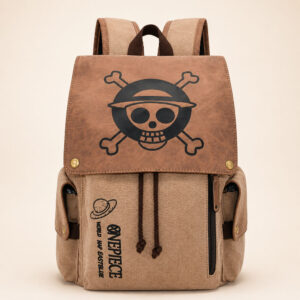 One Piece Backpack Straw Hat Pirates Vintage Canvas Bag