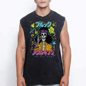 One Piece Brook Soul King Vintage Washed Tank Top